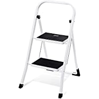 HOUSE DAY Escalera de Peldaño Plegable de 2 Peldaños Certificado GS 150 kg para Cocinas- Casa- Exteriores- Adultos
